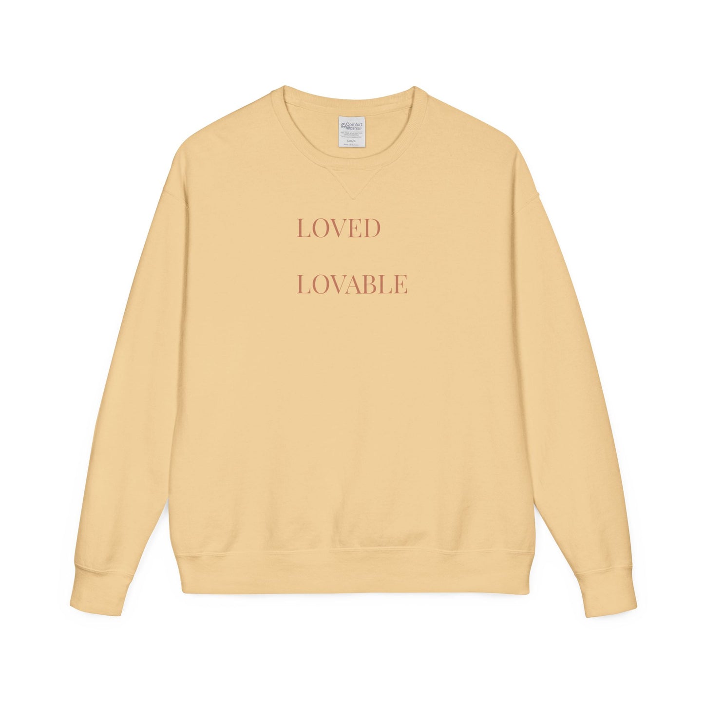 Loved Lovable Sweatshirt | Minimal Text Crewneck, Inspirational Typography