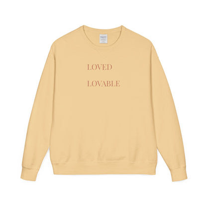Loved Lovable Sweatshirt | Minimal Text Crewneck, Inspirational Typography