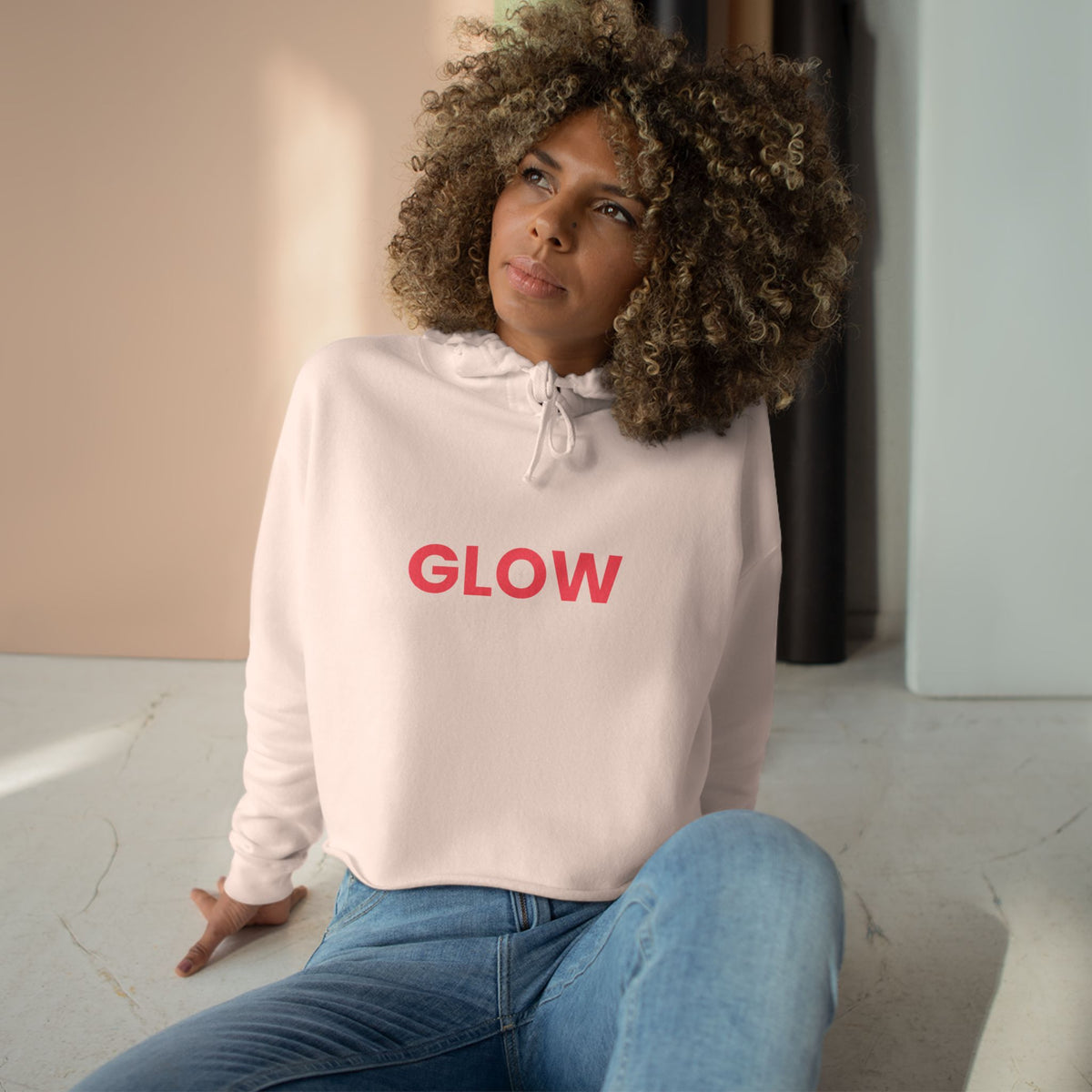 Glow Cropped Hoodie —a little glow with a  little more attitude