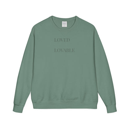 Loved Lovable Sweatshirt | Minimal Text Crewneck, Inspirational Typography