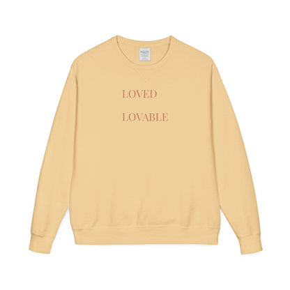 Loved Lovable Sweatshirt | Minimal Text Crewneck, Inspirational Typography