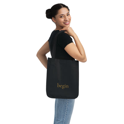 Begin Organic Canvas Tote — Minimalist 'begin' Inspirational Everyday Tote Bag