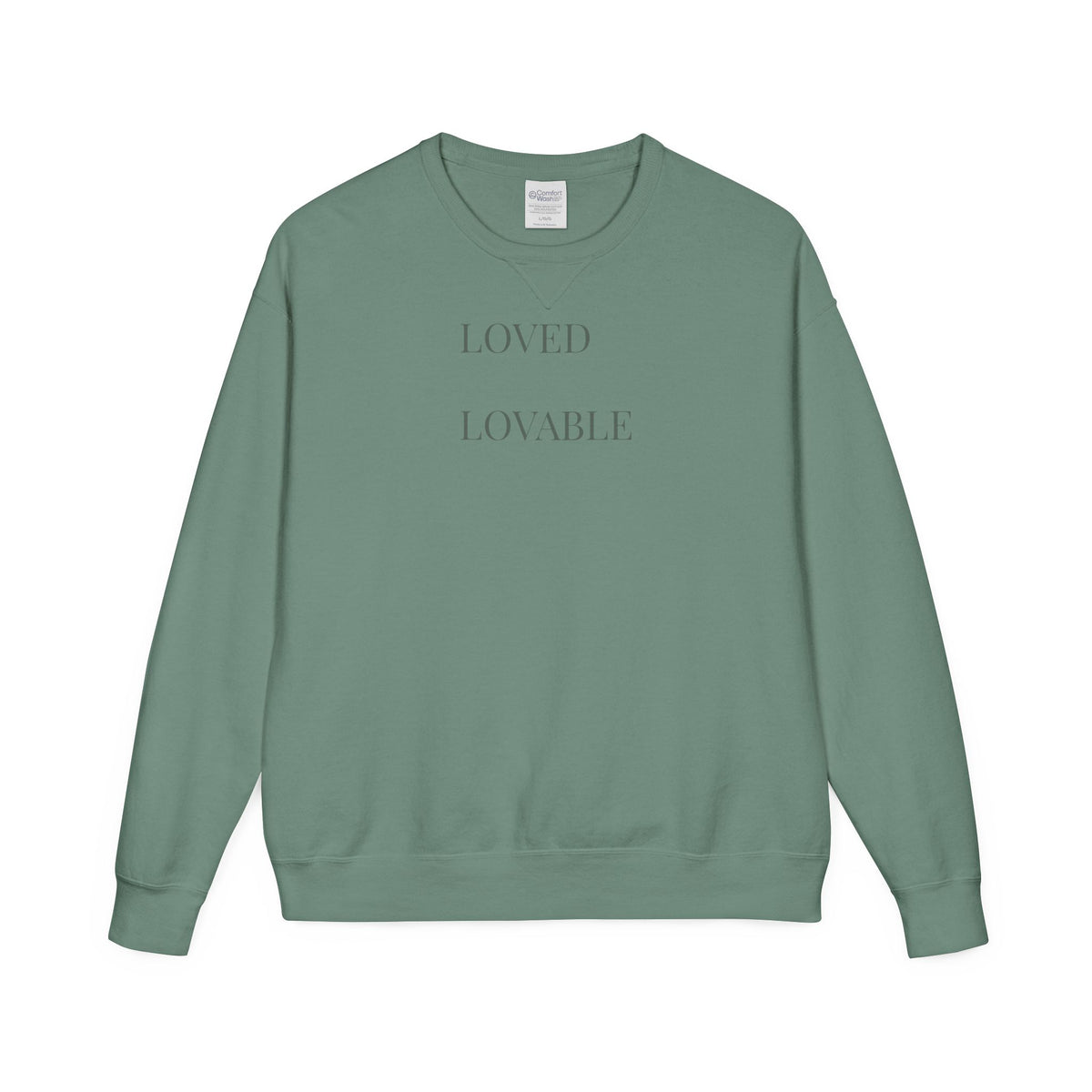 Loved Lovable Sweatshirt | Minimal Text Crewneck, Inspirational Typography